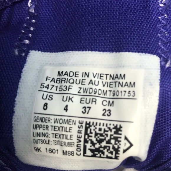 NWT Converse CT DaintyOX Per Winkle Glitter Blue W - Picture 7 of 7